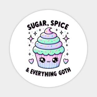 Cupcake Sugar Spice Everything Nice Pastel Kawaii Chibi Magnet